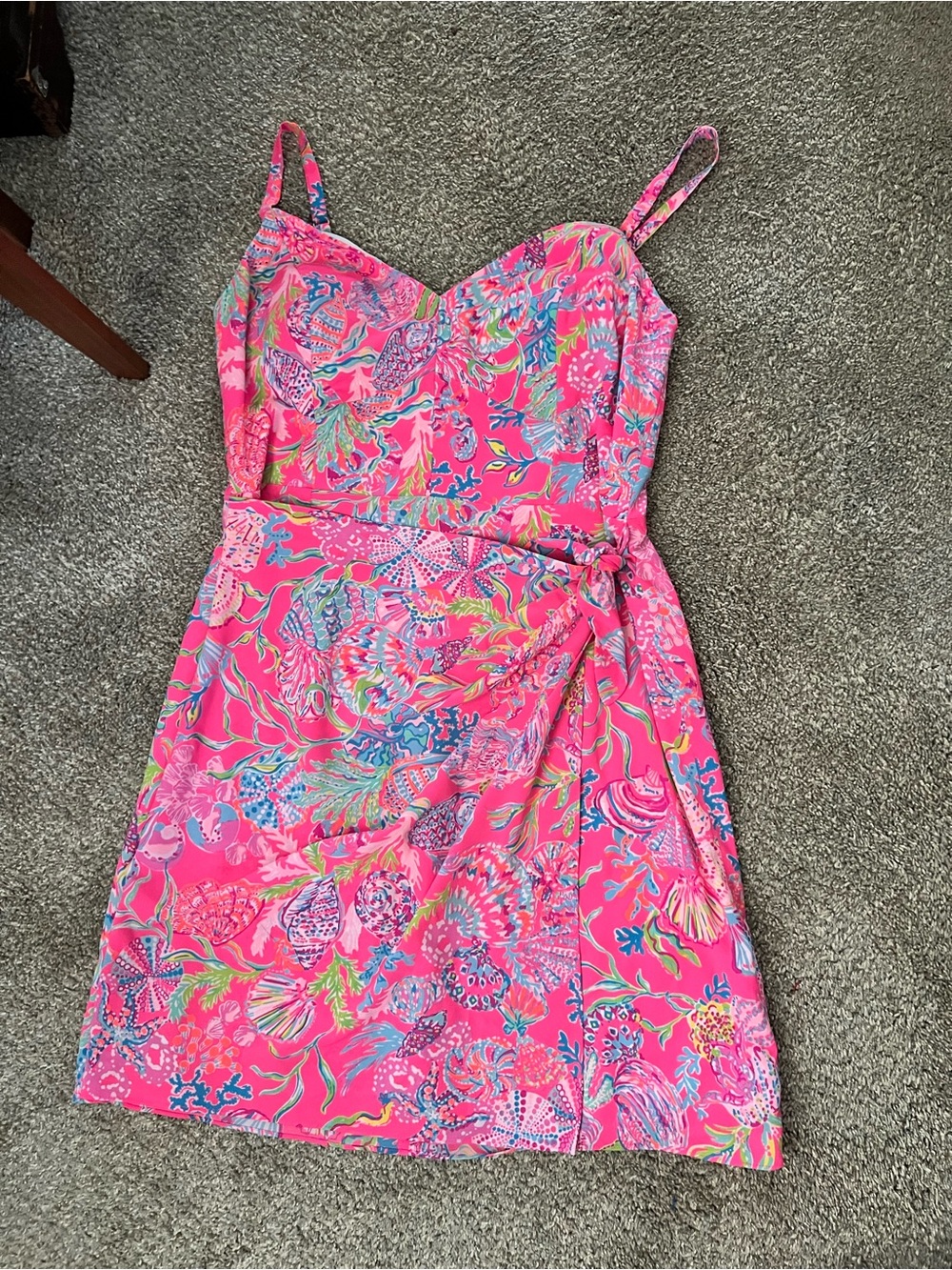 Women’s Pink Floral Sundress with Wrap Detail